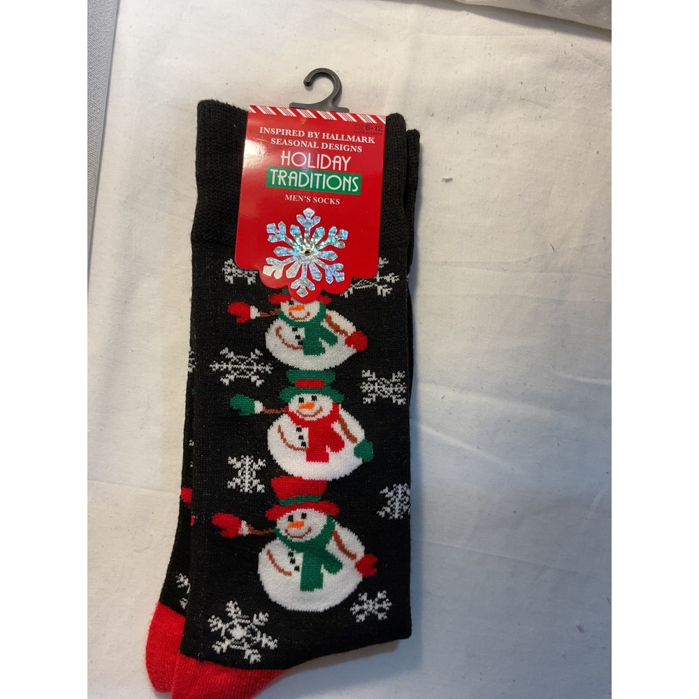 Hallmark Holiday Traditions Snowman Socks Mens Size 6-12‎ Christmas